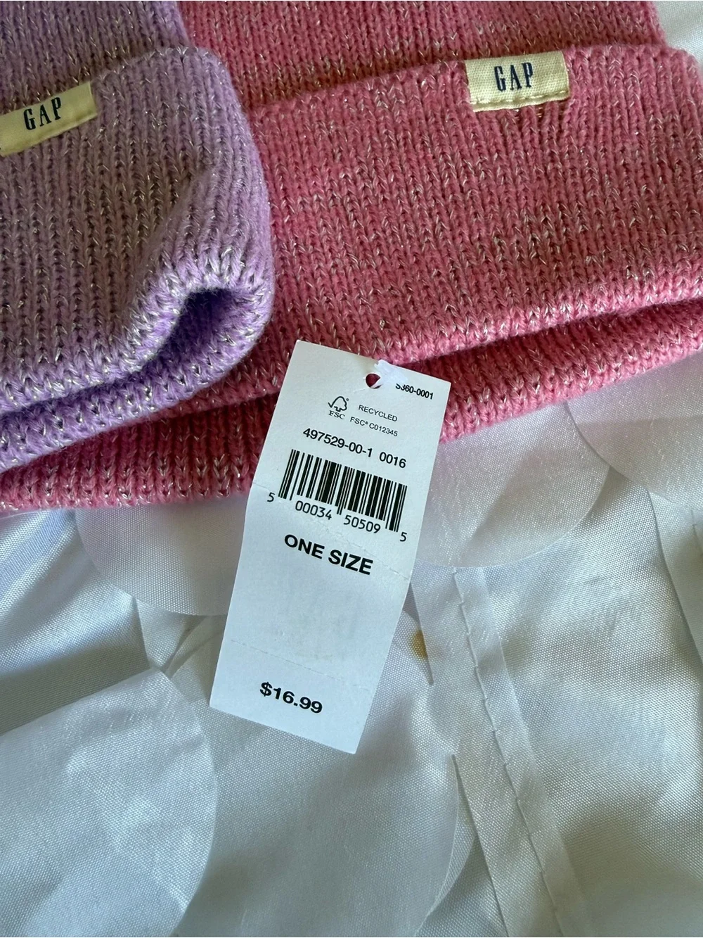 GAP Kids Ribbed Cuff Beanies in Gray, Lavender, Pink